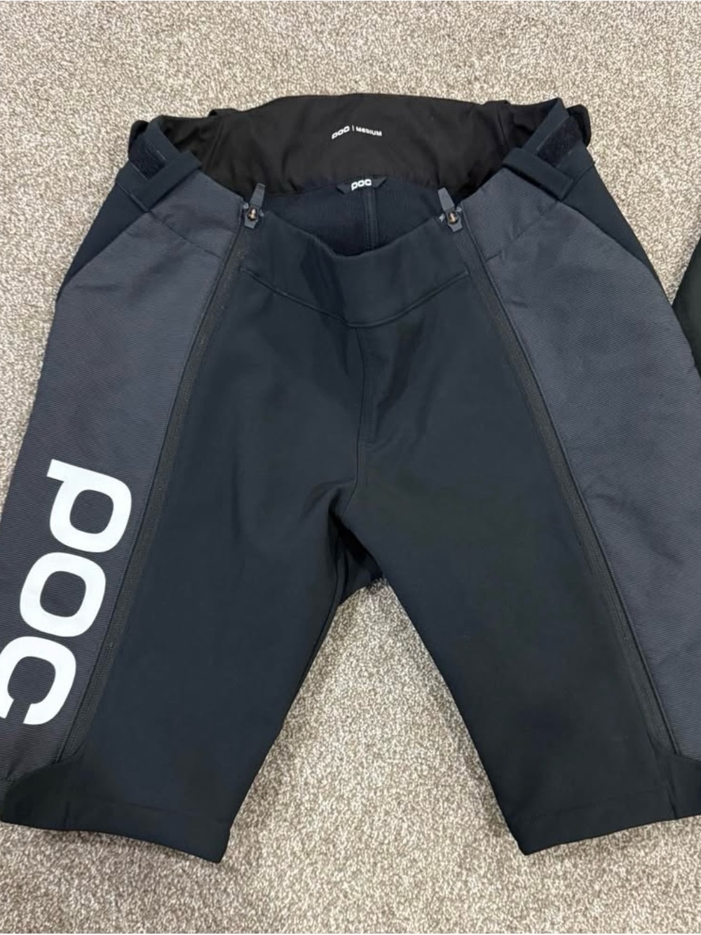 POC Black Ski Cover Shorts with Side Logo